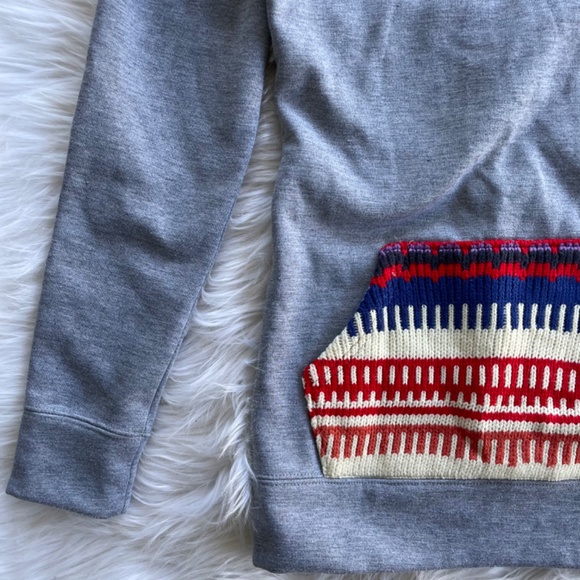 Roxy multicolor knit removable hood gray sweatshirt tunic - Picture 2 of 10